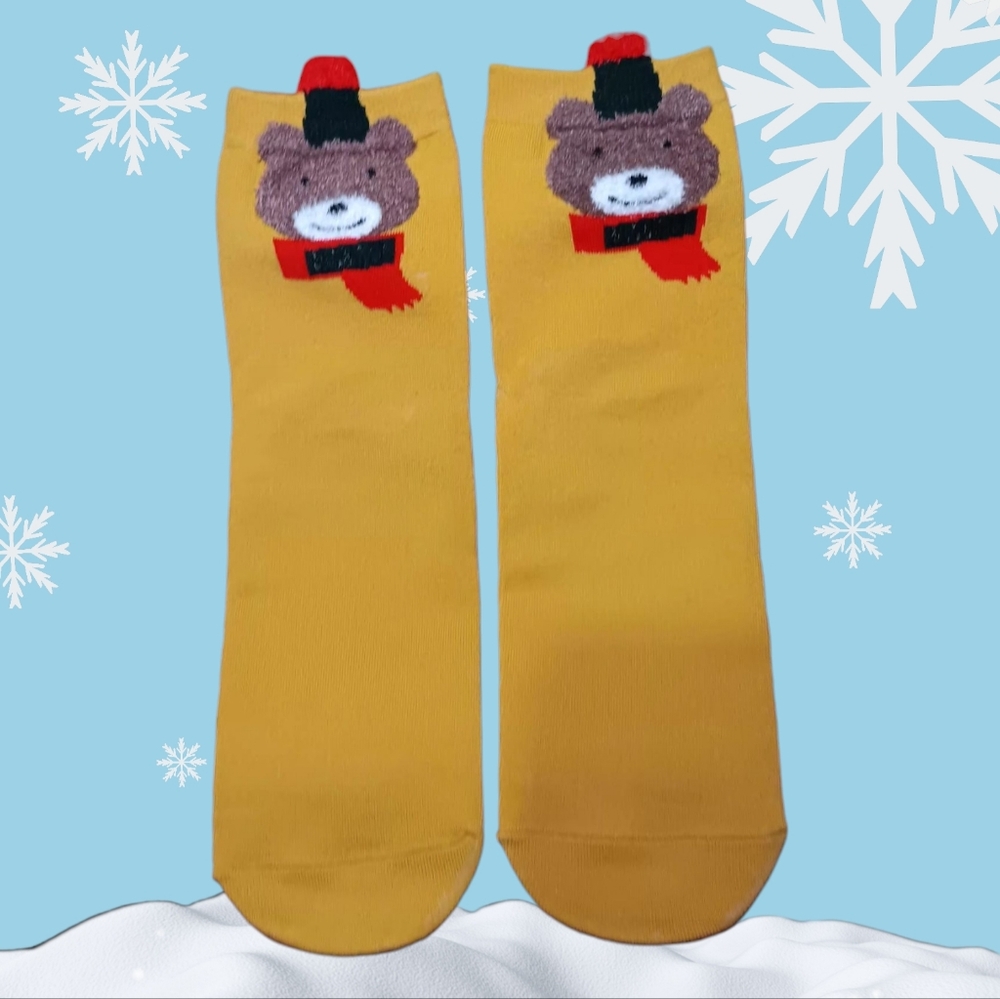 Bear with Scarf Christmas Socks